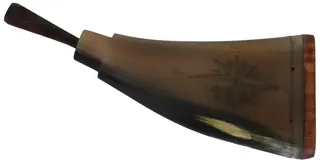 Flat Priming Horn,
5", pine base, compass rose Flat Priming Horn,
5", pine base, compass rose